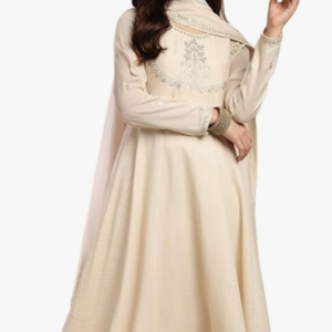 MOKOSH Women’s Silk Embroidery Anakrali Kurta Pant with Dupatta | Anarkali Kurta Set | Round Neck Full Sleeve Ethnic Suit | Floral Kurta 7 Colour Option Available | 3 Piece Outfit