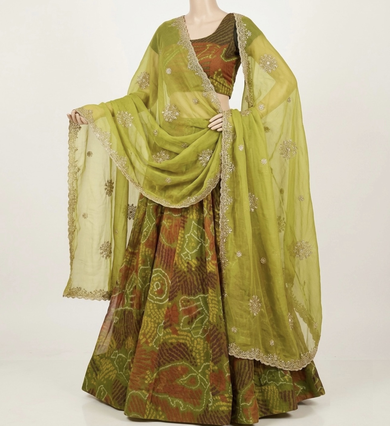 NOOR- The Bandhej Lehenga Set