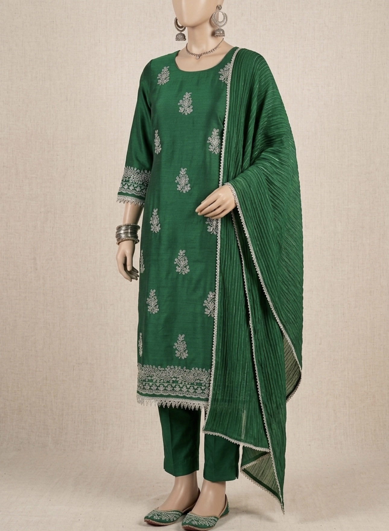NAAZ in green- a perfect festive wear